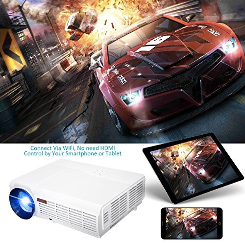 Wifi Projector,ELEGIANT 3000 Lumens Long life LED Full HD LED Home Cinema TV Projector Lcd Multimedia Video Game Projectors Support 1080P HDMI USB VGA AV TV Interface