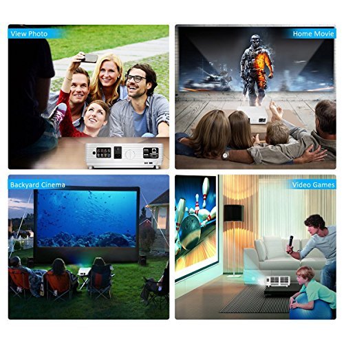 Wifi Projector,ELEGIANT 3000 Lumens Long life LED Full HD LED Home Cinema TV Projector Lcd Multimedia Video Game Projectors Support 1080P HDMI USB VGA AV TV Interface