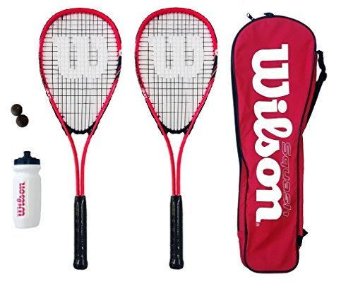 Wilson Hyper Team 500 Squash Racket Set With Squash Balls & Waterbottle