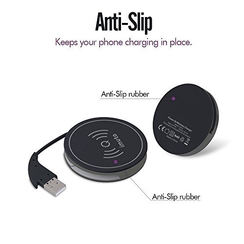 Wireless Charger, iMuto Mini Wireless Charging Pad for Samsung Galaxy S7 / S7 Edge / S6 / S6 Edge Plus / S6 Edge ,Nexus 4 / 5 / 6 / 7, Nokia Lumia 950xl and All Qi-Enabled Devices