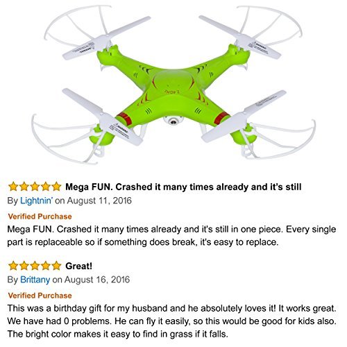 X5C RC Quadcopter Drone with 720p HD Camera and Headless Mode - 6 Axis Gyro RTF Includes EXTRA X5C RC Drone Battery to Double Flight Time