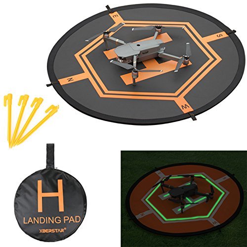 XBERSTAR Double Side Day&Night Foldable Apron Landing Pad for DJI Mavic Pro Inspire 1 Phantom4 3 Quadcopter RC Drone Portable Fast-fold launch helipad