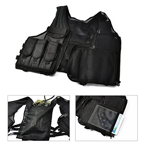 YAKEDA Tactical CS Field Vest Outdoor Ultra-light Breathable Combat Training Vest Adjustable For Adults 600D Encryption Polyester-VT-1063