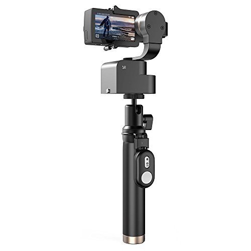 YI 4K Action Camera Bundled 3-Axis Gimbal Stabilizer Selfie Stick Bluetooth Remote Travel Case(US Edition) Night Black