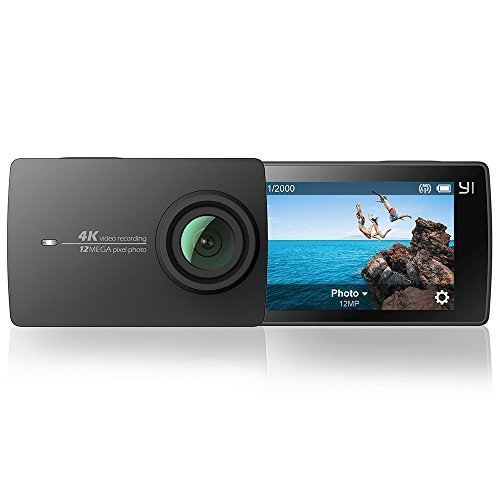 YI 4K Action and Sports Camera, 4K/30fps Video 12MP Raw Image with EIS, Live Stream, Voice Control - Black