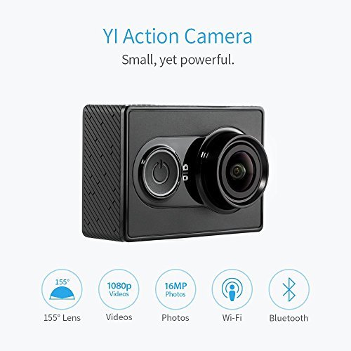 YI 88001 16MP Action Camera with High-Resolution WiFi and Bluetooth, Black