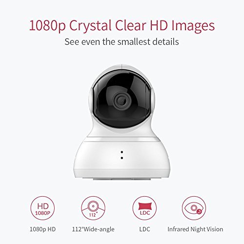 YI Dome Camera, 1080P HD Indoor Cam with Wireless IP Security Surveillance System & Night Vision - White (US Edition)