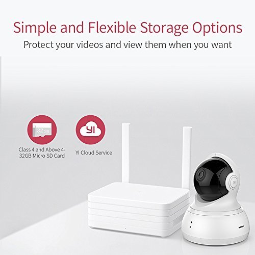 YI Dome Camera, 1080p HD Indoor Pan/Tilt/Zoom Wireless IP Security Surveillance System with Night Vision, Motion Tracking - Cloud Service Available (White)