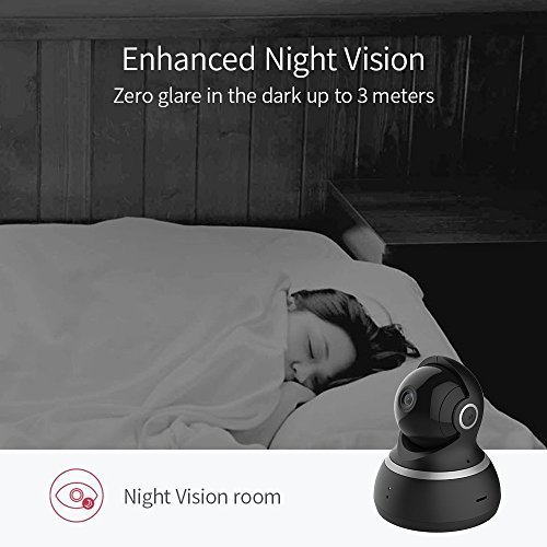 YI Dome Camera 1080p HD Pan / Tilt / Zoom Wireless IP Security Surveillance System Night Vision - Cloud Service Available (Black)