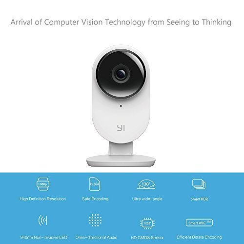 YI Home Camera 2, 1080p Full HD Wireless IP Security Surveillance System with Activity Zone, Human Detection for Indoor, Store, Baby, Pet Monitor - Cloud Service Available