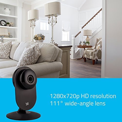 YI Home Camera, Wireless IP Video Suveillance System with Night Vision for Indoor Security, Nursery, Pet Monitor - Cloud Service Available (Black)