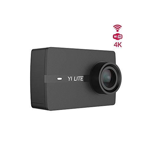 YI Lite Action Camera, Sony Sensor 16MP Real 4K Sports Camera with Built-in WiFi, 2 Inch Touchscreen,150° Wide Angle Lens and EIS- Black