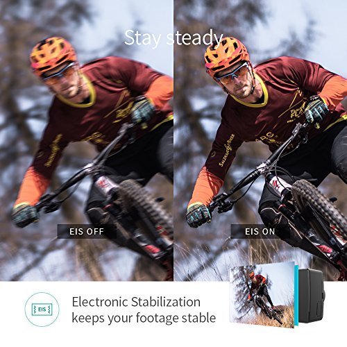 YI Lite Action Camera, Sony Sensor 16MP Real 4K Sports Camera with Built-in WiFi, 2 Inch Touchscreen,150° Wide Angle Lens and EIS- Black