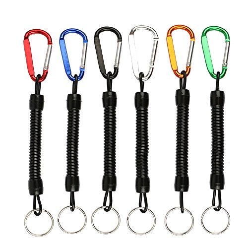 YOGAYET Fishing Lanyards Safety Rope Wire Coiled Tether for Pliers Grippers Fish Tackle Tools (Pack of 8)