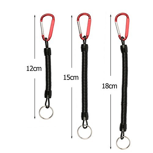 YOGAYET Fishing Lanyards Safety Rope Wire Coiled Tether for Pliers Grippers Fish Tackle Tools (Pack of 8)