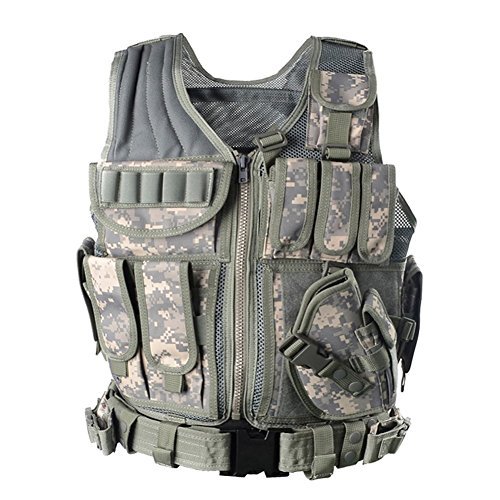 Yakeda Army Fans Tactical Vest Cs Field Outdoor Equipment Supplies Breathable Lightweight Tactical Vest Swat Tactical Vest Special Forces Combat Training Vest--1063