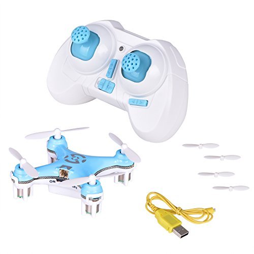 Yipa 3D Flip Mini RC Drone with LED Flash Light 29mm 2.4G 4CH 6 Axis Gyro CX-10 UFO Quadcopter Blue