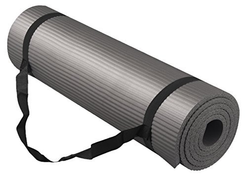 Yoga Mat, with Carrying Travel Bag and Strap-2/5-inch (72" x 24") Thick NBR Eco-Friendly Multiple Use Exercise and Yoga Mat