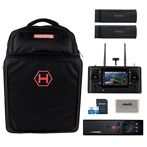 Yuneec Typhoon H PRO Hexacopter with Intel RealSense Collision Avoidance Drone with CGO3+ 4K Camera, ST16, 2 Batteries, Backpack, Wizard Plus Free 64GB Micro SD and Jestik Microfiber Cloth