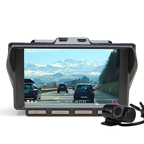 Z-EDGE S4 Dual Dash Cam, 4.0 Inch IPS Ultra HD 1440P Front & 1080P Rear 150° Wide Angle Lens Dashboard Camera Recorder, 360° Rotated Rear View Camera with Night Mode, WDR and 32GB Card Included