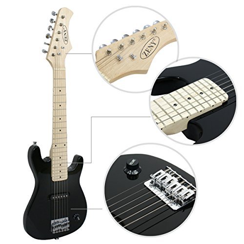 ZENY 30" Kids Electric Guitar with Amp & Much More Guitar Combo Accessory Kit, Black