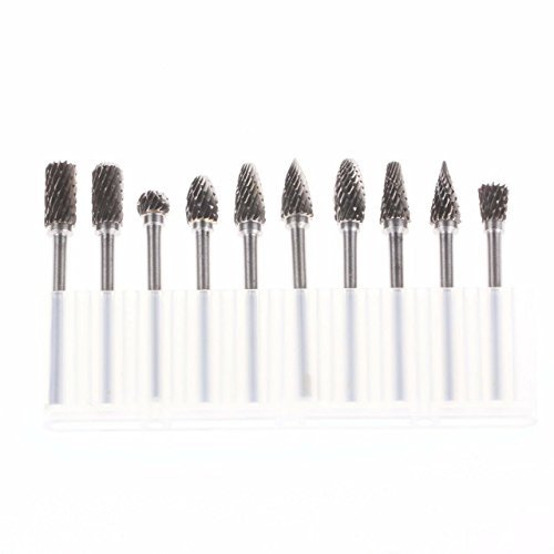 ZJchao 10 pieces Tungsten Carbide Rotary Burr SET 1/8\" shank [Misc.]