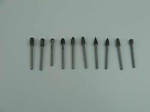 ZJchao 10 pieces Tungsten Carbide Rotary Burr SET 1/8\" shank [Misc.]