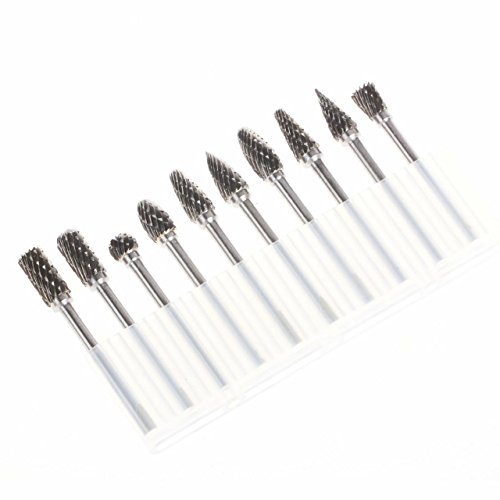 ZJchao 10 pieces Tungsten Carbide Rotary Burr SET 1/8\" shank [Misc.]