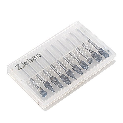 ZJchao 10 pieces Tungsten Carbide Rotary Burr SET 1/8\" shank [Misc.]