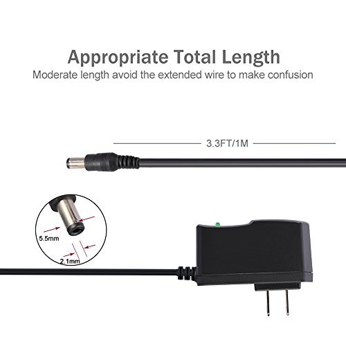 ZJchao 9V 1A Power Adapter for Arduino (2-Flat-Pin Plug / 100CM Cable)