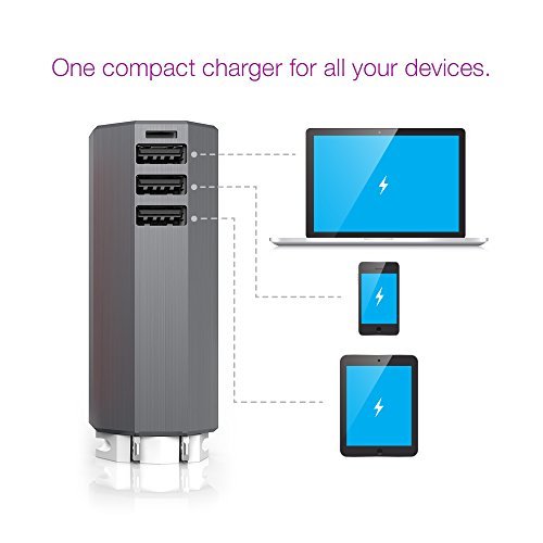 Zolt 70W Portable Laptop AC Charger Plus Kit with 8 Power Tips, USB Charging Ports and USB Extension Cable 