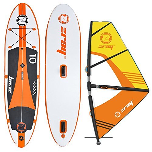 Zray Windsurf SUP Inflatable Stand up Board, Pump/Paddle/Rig/Backpack Included, 6" Thick