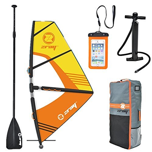 Zray Windsurf SUP Inflatable Stand up Board, Pump/Paddle/Rig/Backpack Included, 6" Thick