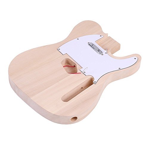 ammoon Tele Style Unfinished DIY Electric Guitar Kit Basswood Body Maple Neck Rosewood Fingerboard