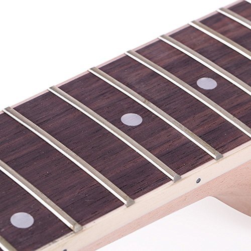 ammoon Unfinished DIY Electric Guitar Kit Semi Hollow Basswood Body Rosewood Fingerboard Maple Neck