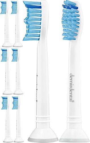 demirdental Replacement Toothbrush Heads fits all Philips Sonicare Snap-On Handles | Medium | 8 Pack