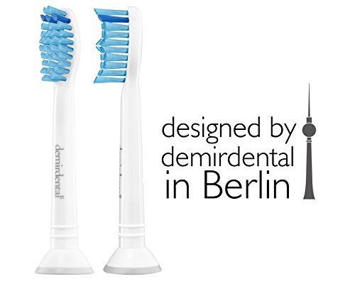 demirdental Replacement Toothbrush Heads fits all Philips Sonicare Snap-On Handles | Medium | 8 Pack