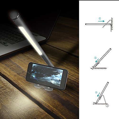 dodocool LED Desk Lamp 5W Rechargeable Detachable Reading Light Dimmable Touch Sensitive Control with Magnetic Base