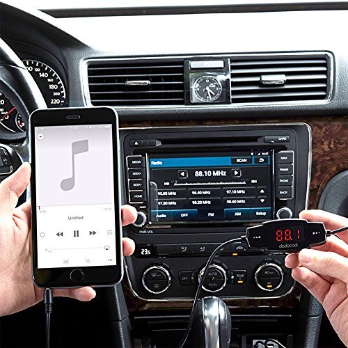 dodocool Wireless In-Car FM Transmitter, FM Radio Stereo Adapter with USB Car Charger for Smartphones Audio Devices