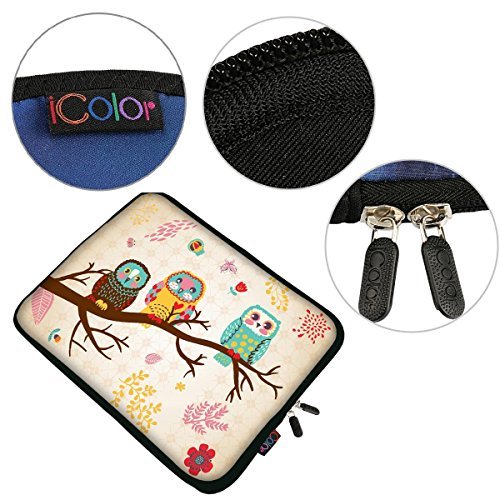 iColor 15" Laptop Sleeve Bag Case 14.5" 15.4" 15.6" inch Soft Neoprene Notebook Protection Sleeve Computer PC Cover Pouch Holder-Owl