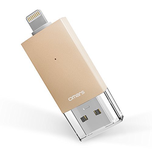 iPhone Lightning Flash Drive 64GB, Omars USB 3.0 External Storage Memory Stick Adapter Expansion for iPad iOS PC Macbook Gold [Apple MFI Certified]