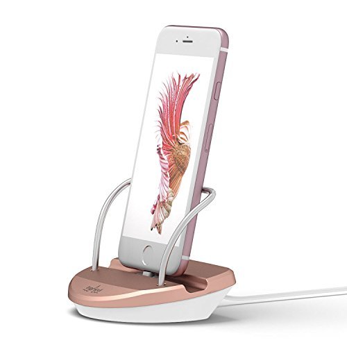 iPhone Stand Charging Dock Desk Station Holder Easy Desktop Charging Station for iPhone 7 /7Plus/SE/6S Plus/6/6Plus/5S/5 (Rose Gold)