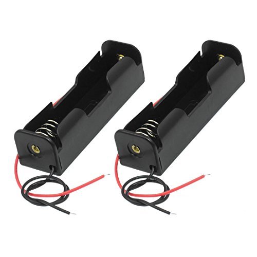 yueton Pack of 10 Wire Lead Battery Storage Box Case Holder for 18650 Button Top Single Battery
